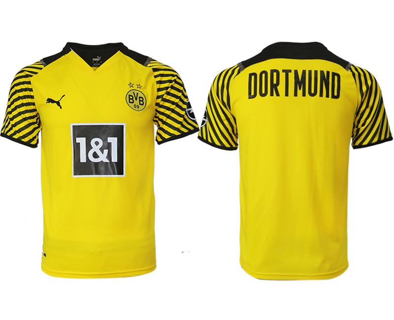 Men 2021-2022 Club Borussia Dortmund home yellow aaa version blank Soccer Jersey->borussia dortmund jersey->Soccer Club Jersey